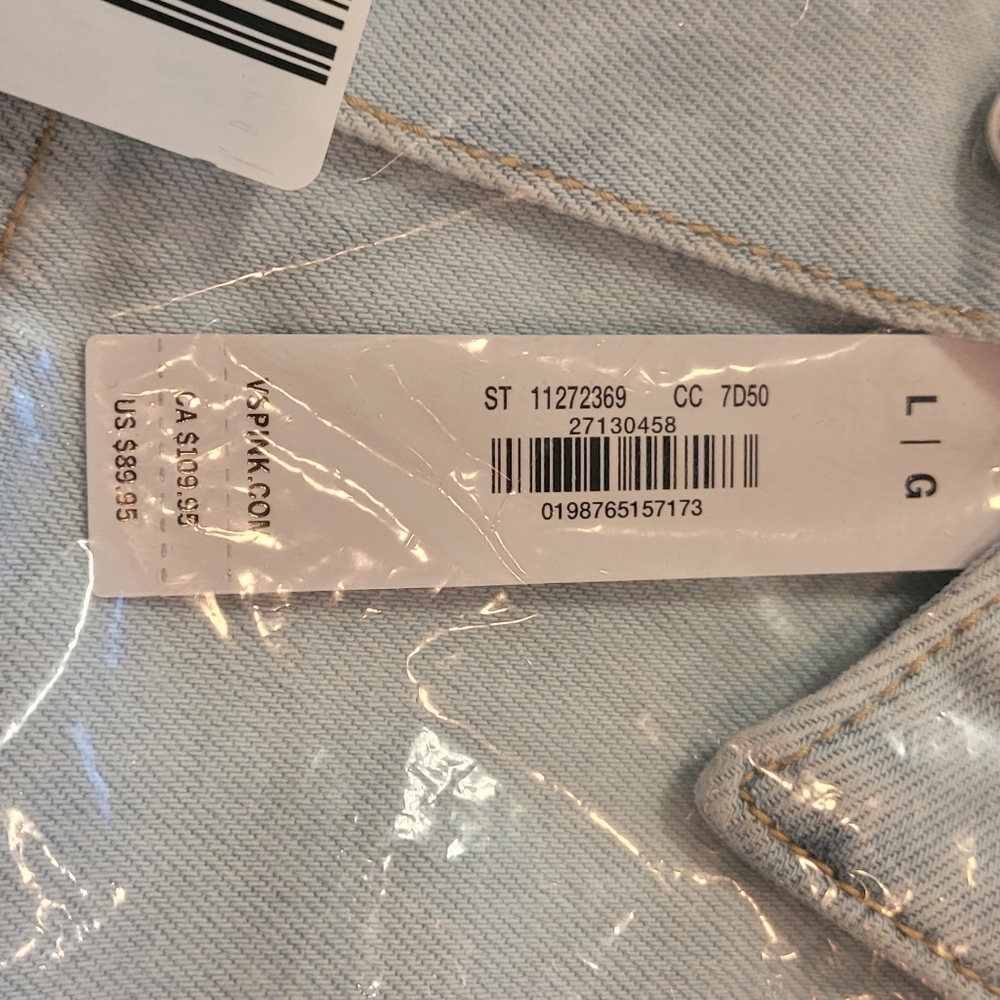 Nwt PINK BRAND Oversized LG Light Blue Denim Jacket Read Full Post.Limited Editi - Picture 7 of 8